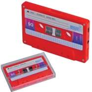 МП3 плеер в виде кассеты со слотом для микро SD карты красный; 10х6,5х1 см